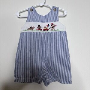 Goodlad Baby Boys Smocked Romper Size 12 Months  Puppy American 4Th of July